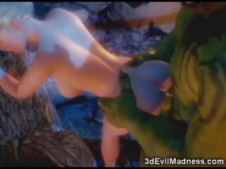 Tatlong-dimensiyonal elf prinsesa ravaged sa pamamagitan ng orc - pagtatalik video sa ah-me