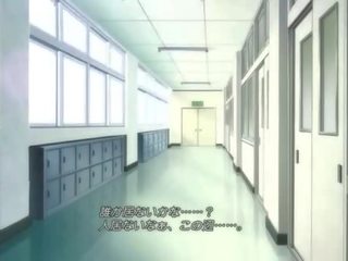 Anime ominaisuus sisään koulu yhdenmukainen masturboimassa pillua