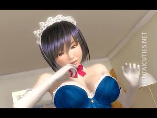 Captivating 3D anime maid gets pounded