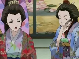 En hogbinding geisha fikk en våt dryppende fantastisk til trot fitte
